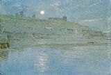 Albert Goodwin Whitby by Moonlight painting